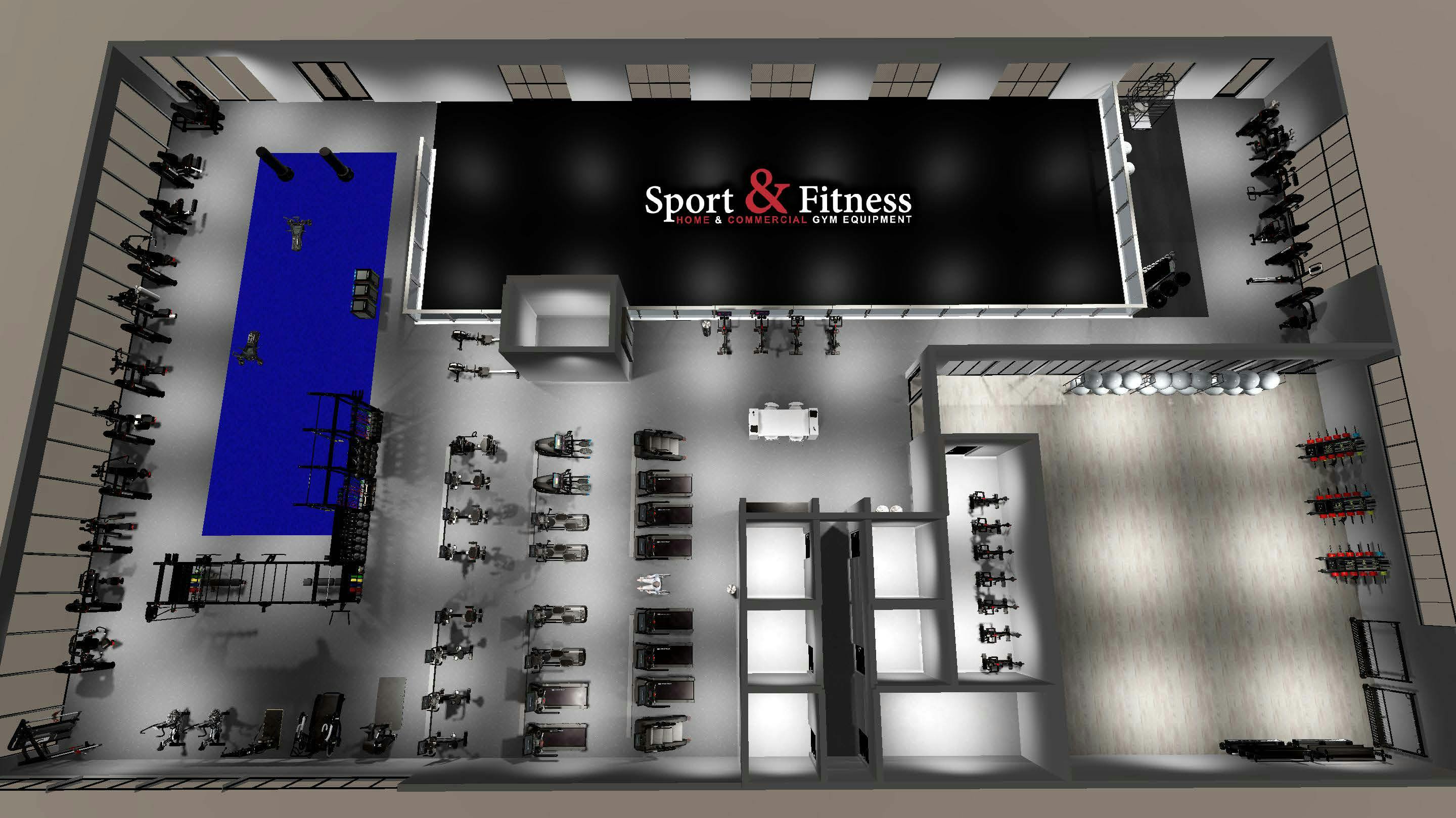 Upper Level: Fitness Area Concept Rendering
