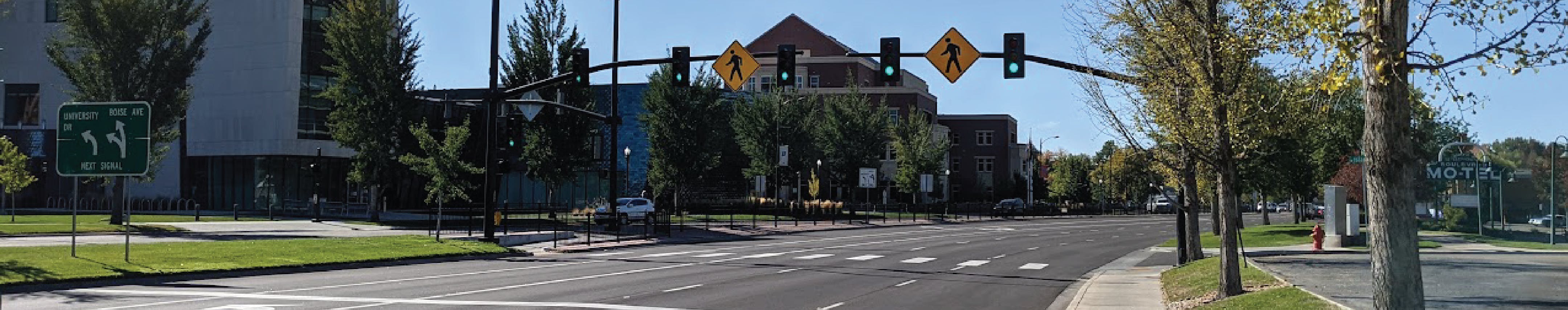 Photo of Capitol Boulevard near pedestrian crossing