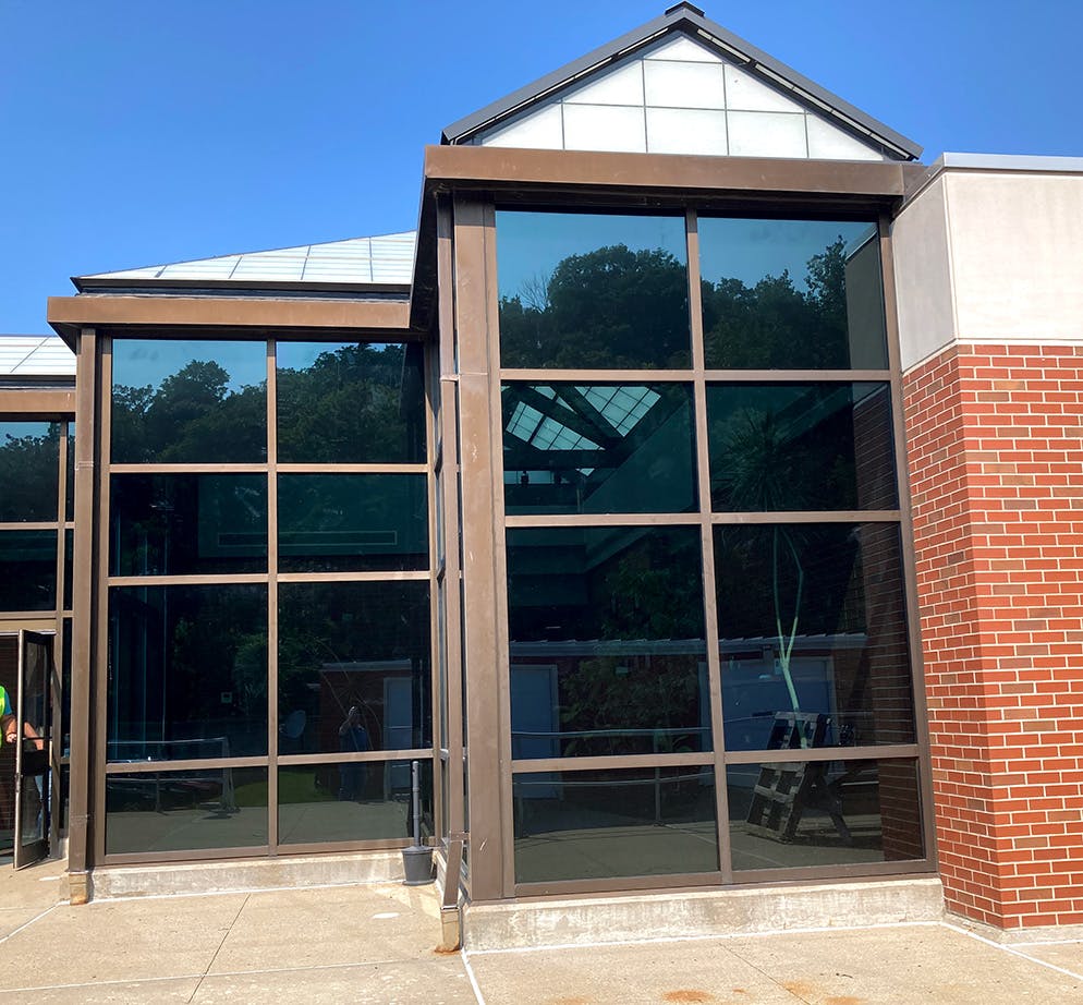 The administration building at the Water Treatment Plant got new tinted windows as part of the improvement project.