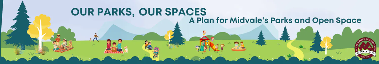 Illustration of a park with people