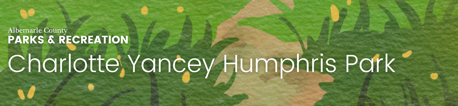 Headline banner for Humphris park improvement project with a background graphic of a watercolor nature scene