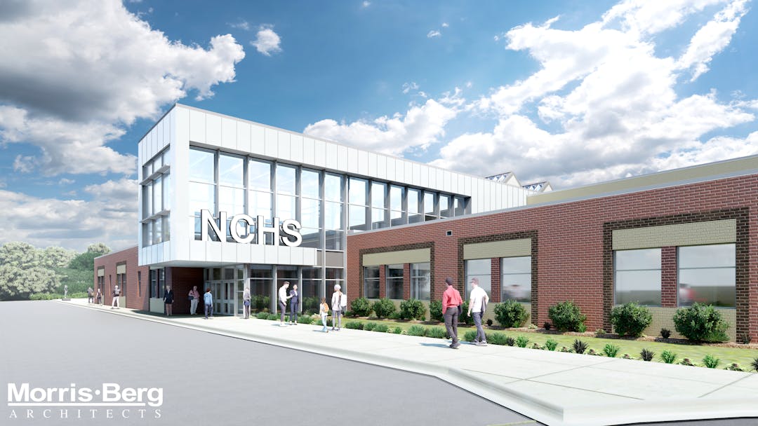 Front rendering of new Northwest Cabarrus entrance