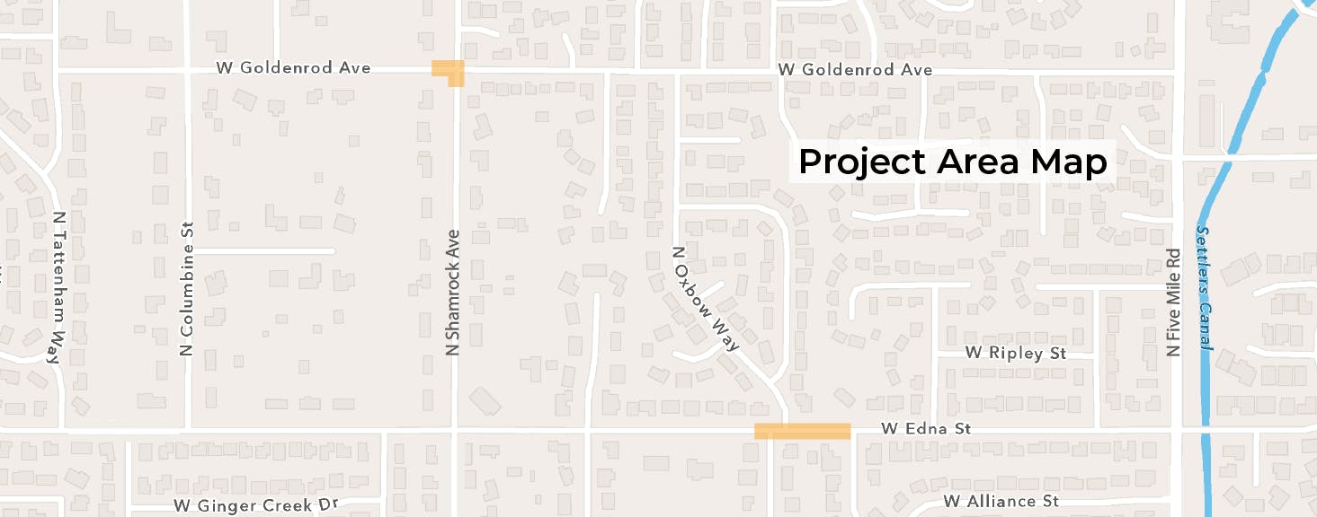 Project Area Map (Edna Street and Shamrock Avenue Irrigation Project)