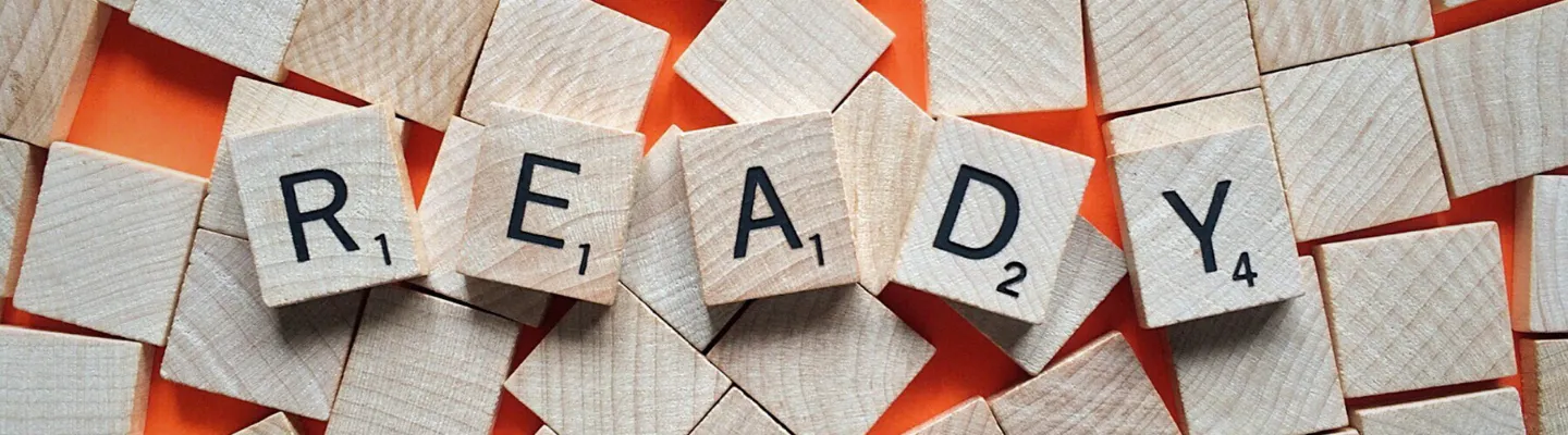 Blocks spelling out ready 