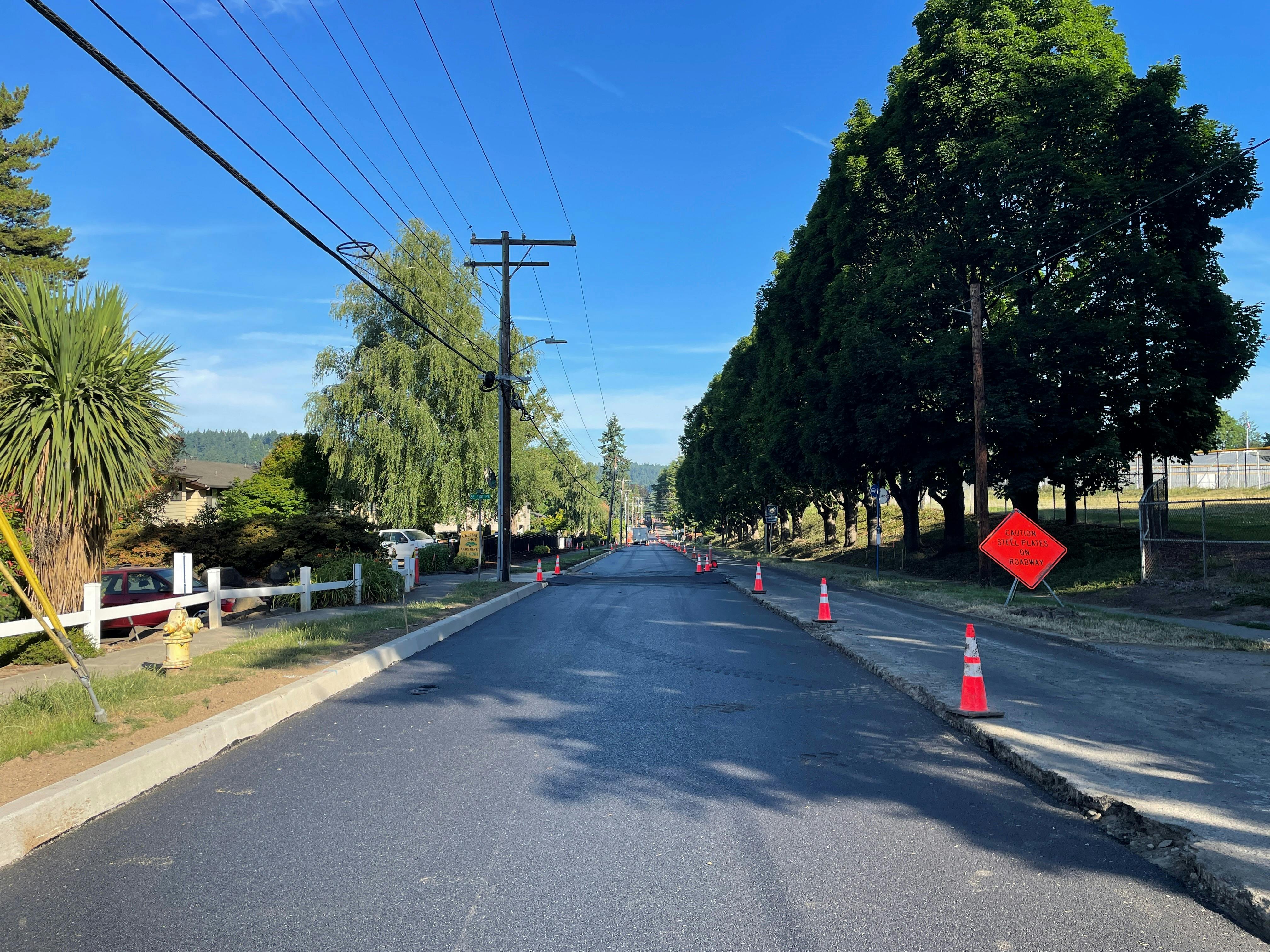 Base layer on the south side of Lake Rd.