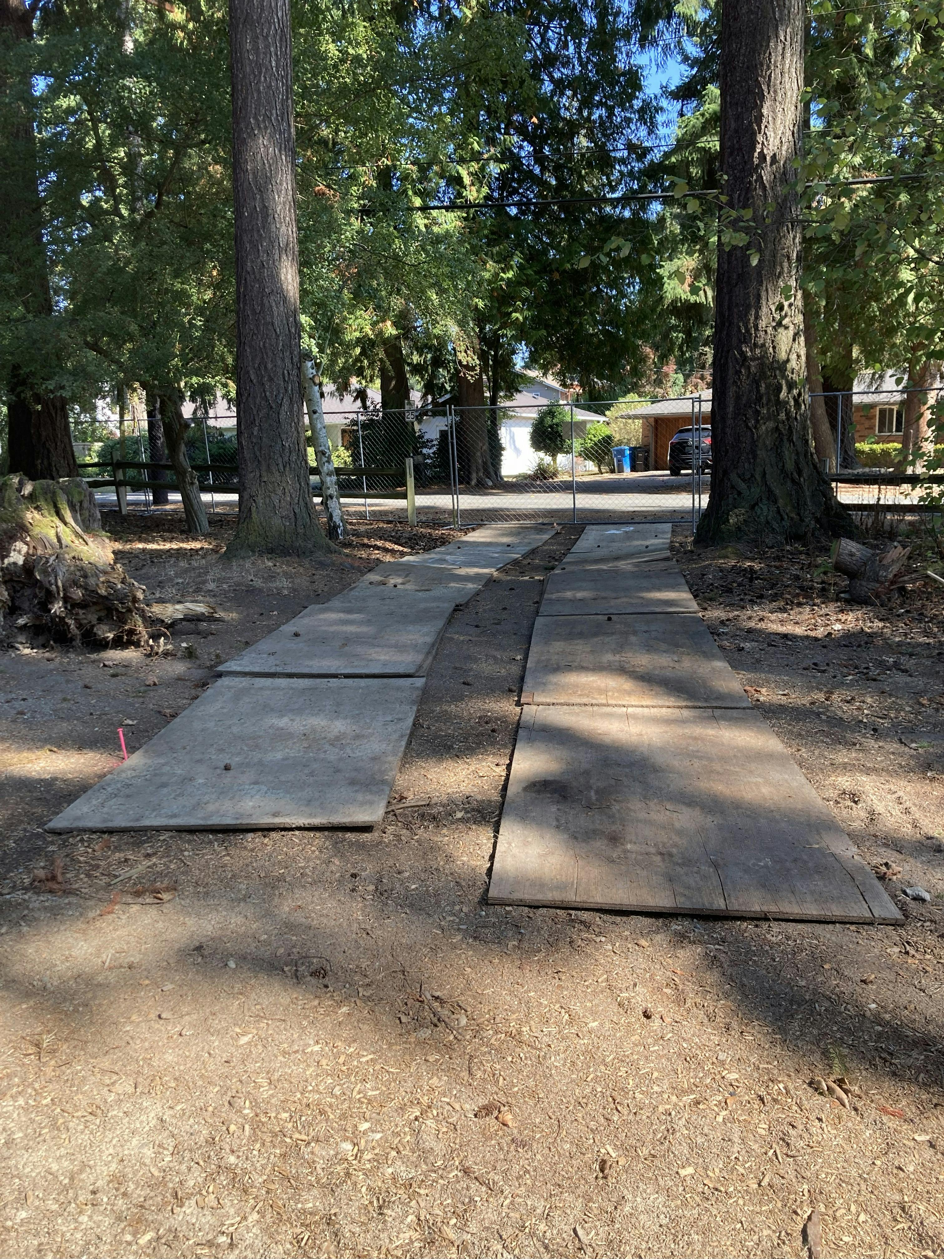 Protected construction entrance