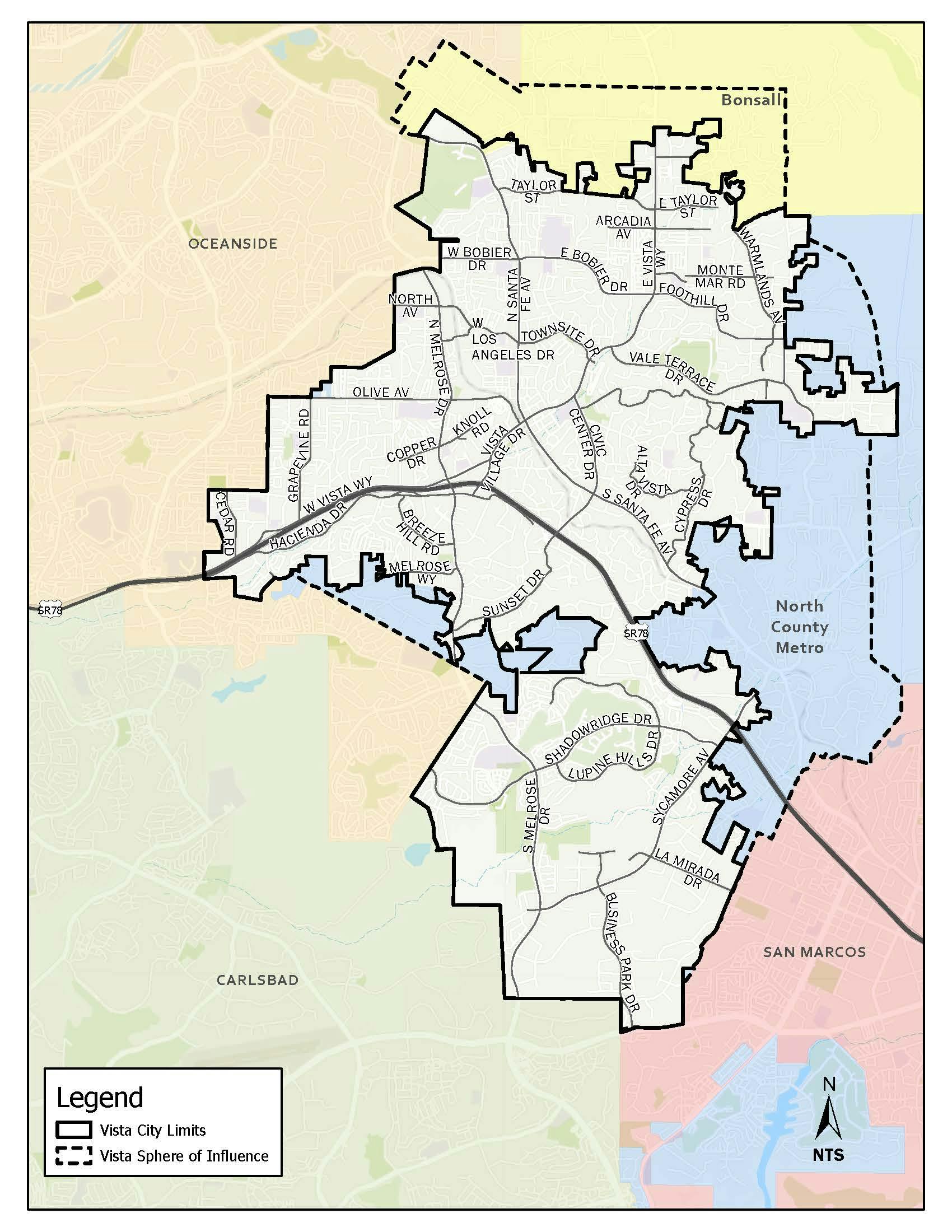 City of Vista Map