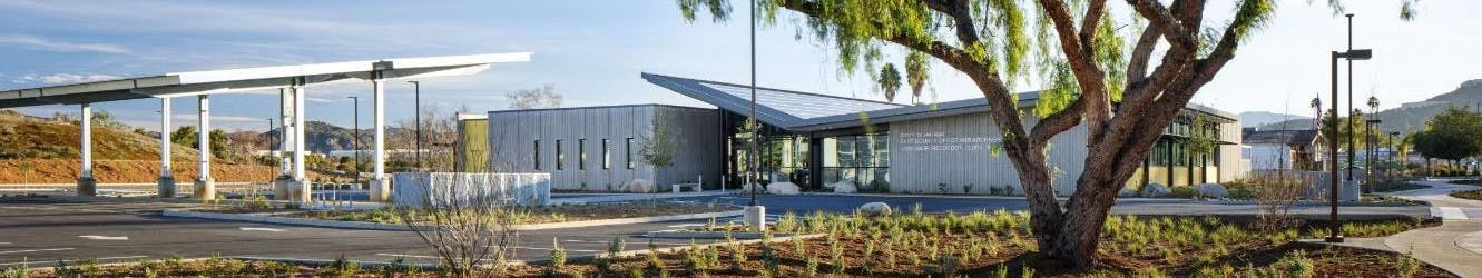 Santee ARCC Office with tree and solar canopy
