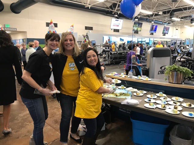 Our first 50th Anniversary Pop-up Party was at the Carmody Recreation Center. You never know where we will pop up. Just be ready for a quick 20-minute celebration – anywhere! 