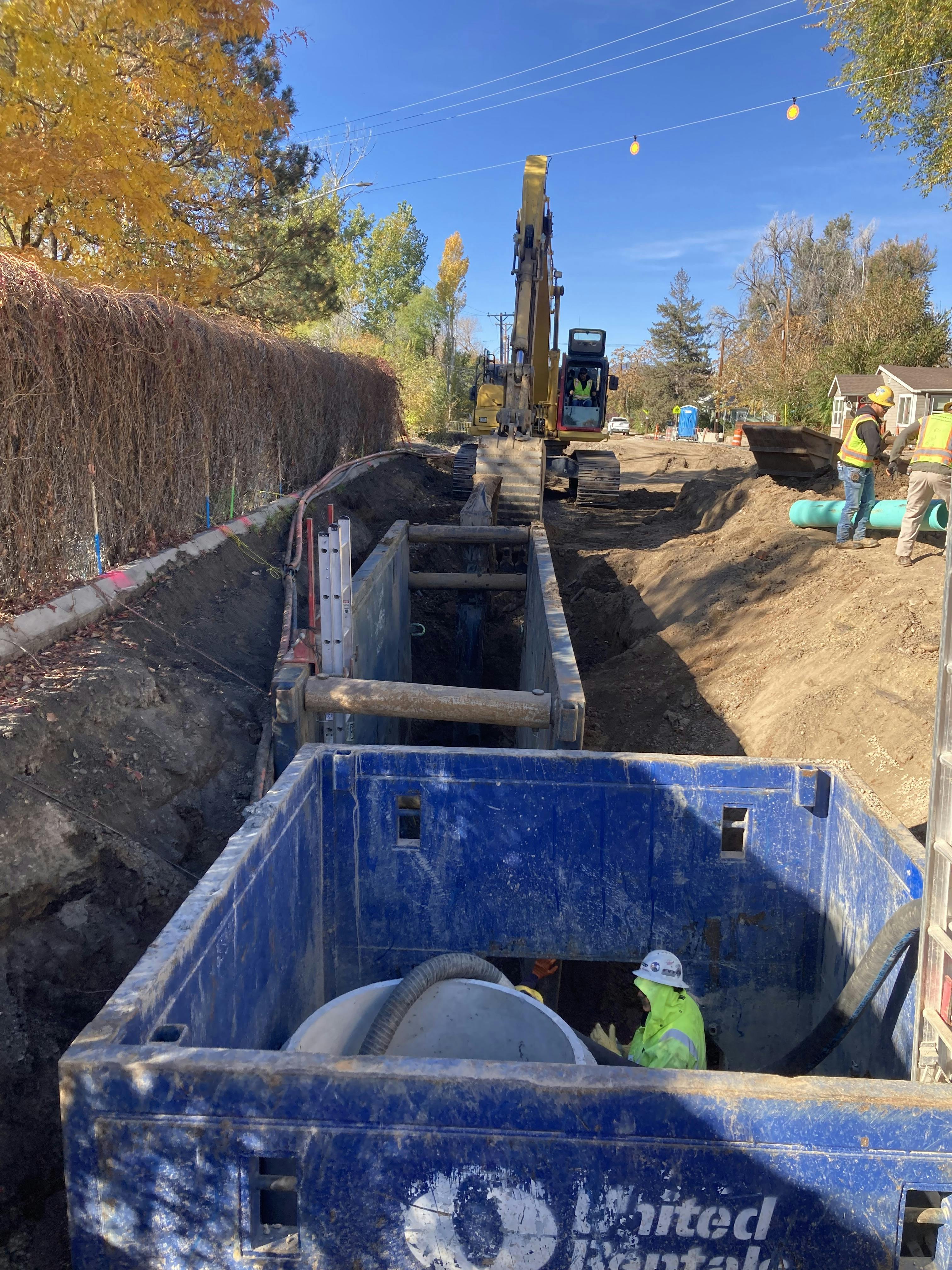 November 2022 - Sewer line installation under the Greeley Loveland Irrigation Canal bridge